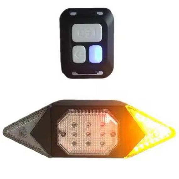 Велоліхтар LY-6700 із зазначенням поворотів (red+yellow+blue), waterproof, Миготливий велоліхтар | Зображення 2