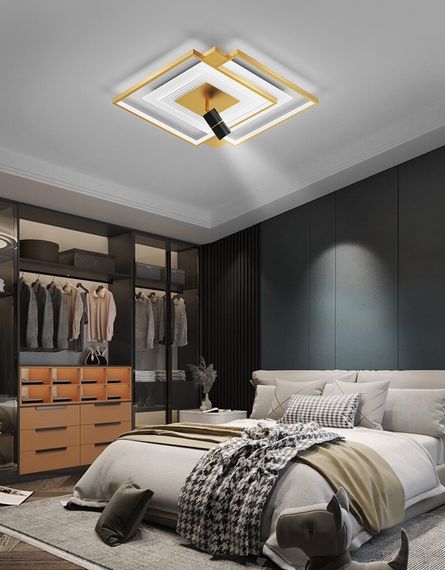 Люстра світлодіодна стельова LED світильник для квартири на стелю лед з пультом 26852 Золото 15х50х50 см. | Зображення 6