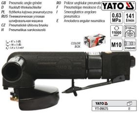 Шліфувальна пневматична кутова YATO Польща Ø=125 мм YT-09675