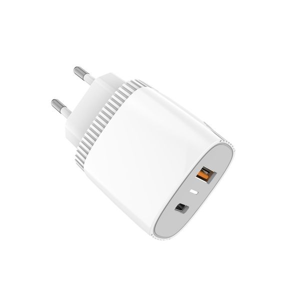 Мережевий зарядний пристрій Aspor A816 PD + QC Fast Charger 2в1 Type-C + Type-C-білий | Зображення 1