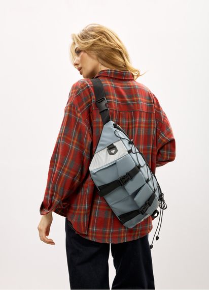 Женская сумка-бананка под ноутбук Sambag Urban Pro голубая 46×26 см (51411210) | Зображення 4