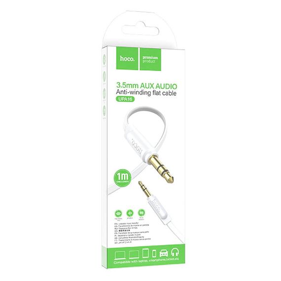 Аудио кабель Aux Hoco UPA16 (1m) Белый | Зображення 2