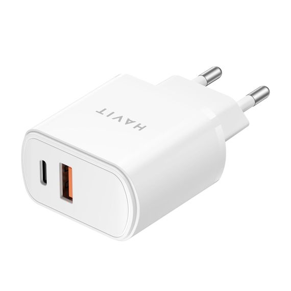 Зарядний пристрій HAVІT UCP019 20W USB-A+USB-C Whіte | Зображення 3