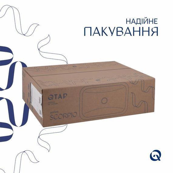 Комплект Qtap Scorpio: Раковина врізна прямокутна 510х390х145 мм White + Донний клапан PU02 | Зображення 4