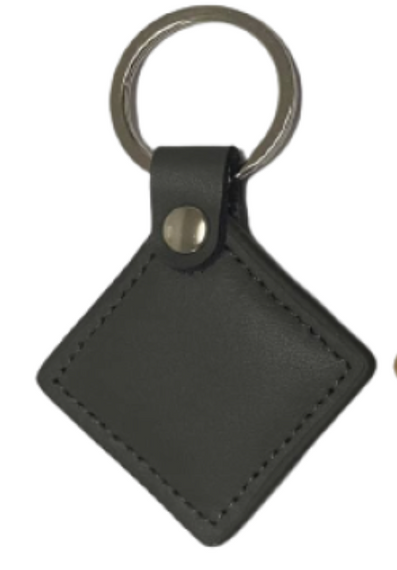 Безконтактний брелок IC MIFARE 13,56 МГц(MF-Leather ) у шкіряному чохлі, колір сірі