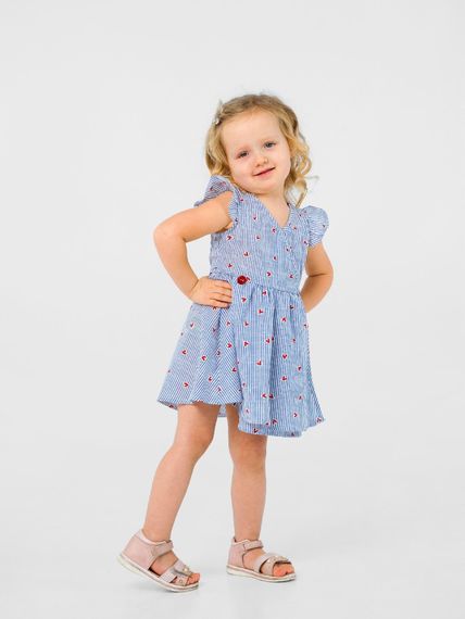 Сарафан, Ситцеве літо, ситець, (120312) (Smil) 5л/110/30, Серднчки на полоске | Зображення 2
