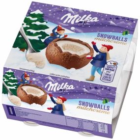 Шоколадные шарики (яйца) Milka Snow Balls, 112г , Сноу боллс (Снежные шарики шоколадные)