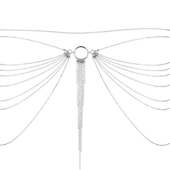 Ланцюжок трусики або погруддя Bijoux Indiscrets Magnifique Waist Chain - silver, прикраса на тіло Sex Aura | Зображення 2