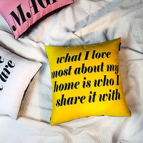 Подушка габардинова з принтом What I love... 50x50 см (5P_19L006)