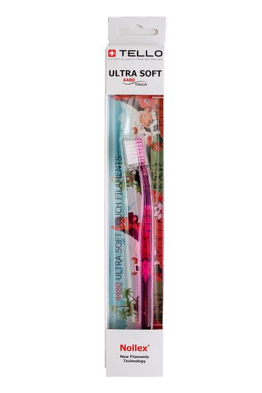 Дитяча зубна щітка Tello Junior 4480 Ultra Soft White (від 5 до 10 років), рожева