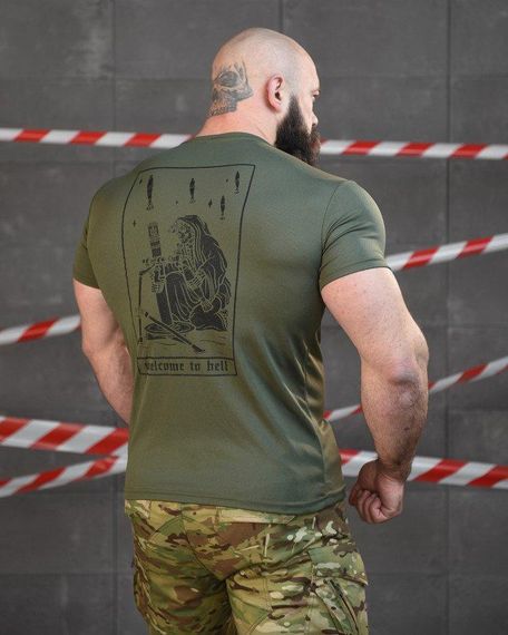 Тактична потоотводна футболка SABUR міна олива ВТ6561