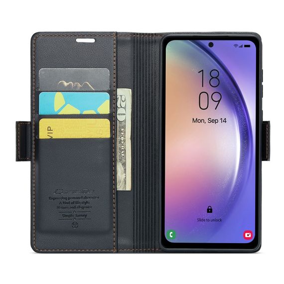 Шкіряний чохол-книжка Retro Case для Samsung Galaxy A54 колір Чорний | Зображення 1