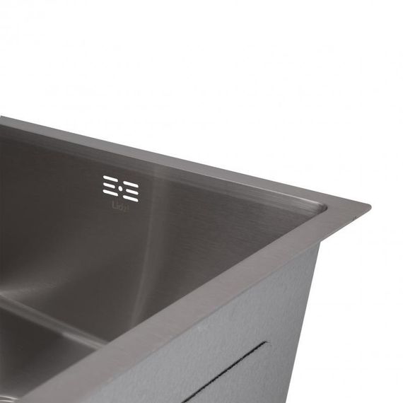 Мийка для кухні інтегрована під стільницю Lidz Handmade H4843 Brushed Steel 3,0/1,0 мм LDH4843BRU49441 | Зображення 5