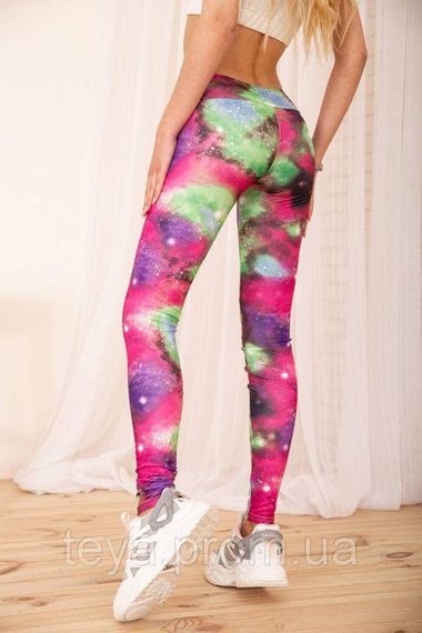 Спортивные леггинсы с принтом для фитнеса цвет розовый  размер S FA_000360 | Зображення 3