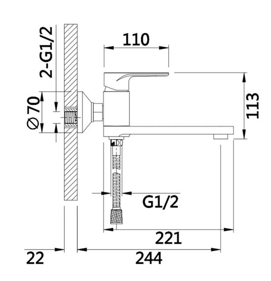 Змішувач для ванни Qtap Jay, Chrome/White (k35) з душовим гарнітуром QTJAY260CRW45554 | Зображення 1