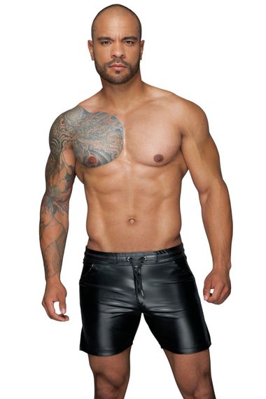 Чоловічі шорти Noir Handmade H061 Powerwetlook shorts Чорні XL | Зображення 2