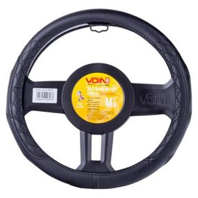 Чохол на кермо VLOD-L2163 BK M чорний/БО/шкіра один шов