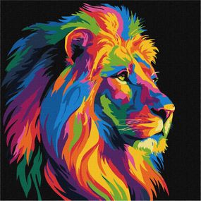 Картина по номерам "Яркий лев" KHO6823, 30х30 см