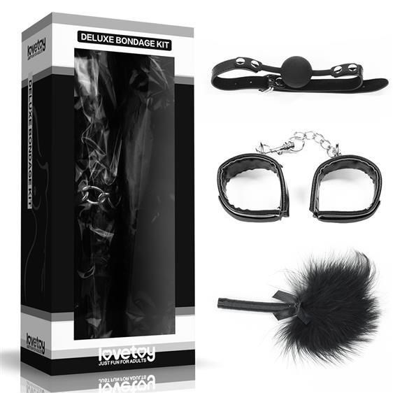 Набір БДСМ - Deluxe Bondage Kit (кляп, наручники, пір'їнка) Sex Aura