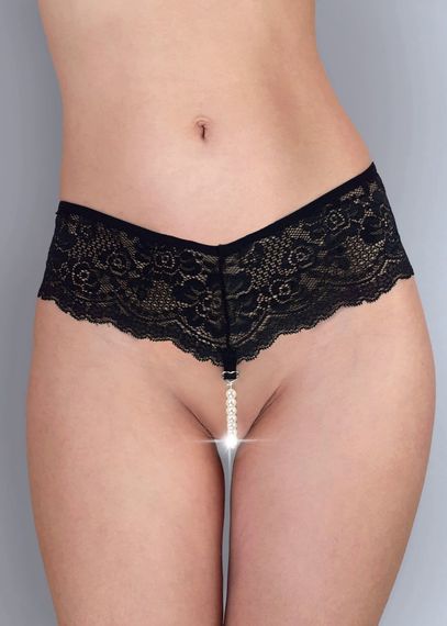 Сексуальні жіночі трусики з перлинними намистинами Art of Sex Fabiana, Чорний, L, XL, 2XL, L/XL/XXL, Великі розміри