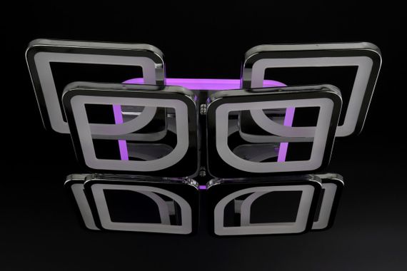 Люстра світлодіодна стельова LED світильник для квартири на стелю лед з пультом 25750 Хром 11х43х43 см. | Зображення 7