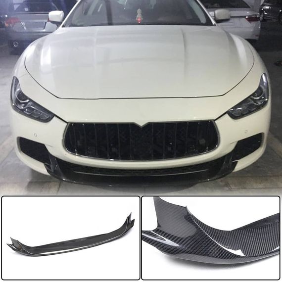 Накладка на передній бампер Lip V2 (для Base/S/S Q4 2013-2017, Карбон) для Maserati Ghibli рр