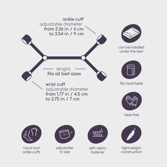 Набор универсальных фиксаторов под матрас CRUSHIOUS, чёрный Sex Aura | Зображення 3