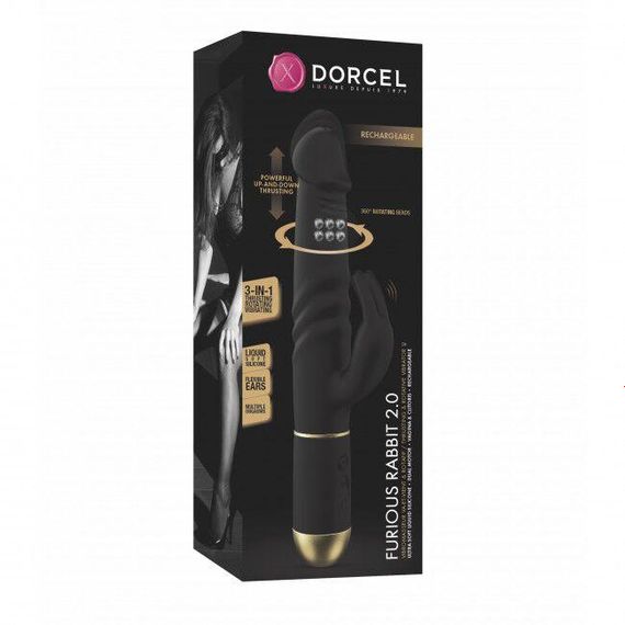 Вибратор Dorcel Furious Rabbit 2.0 с возвратно-поступательными движениями головки, перезаряжаемый sexstyle | Зображення 9
