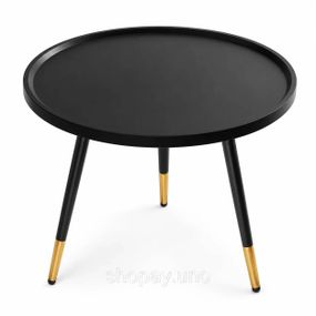 Круглый кофейный столик YM173 черный с золотистыми ножками