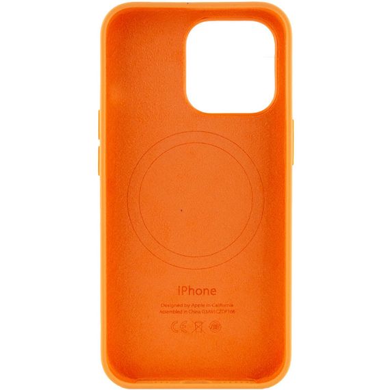 Чохол Silicone case (AAA) with Magsafe and Animation для Apple iPhone 13 Pro (6.1") Помаранчевий / Marigold | Зображення 3