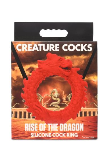 Ерекційне кільце – дракон Creature Cocks Rise of the Dragon Silicone Penis Ring – Red, діаметр 4 см | Зображення 7