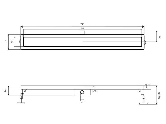 Трап Qtap Taurus Tile700 з сухим затвором під плитку QTTAUTILE700 | Зображення 1
