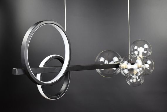 Люстра підвісна на 5 лампочок 26686 Чорний 40-180х33х95 см. | Зображення 5