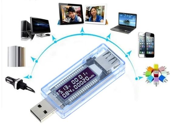 Вимірювач напруги струму, тестер ємності акумулятора, USB вимірювач напруги струму зарядного пристрою