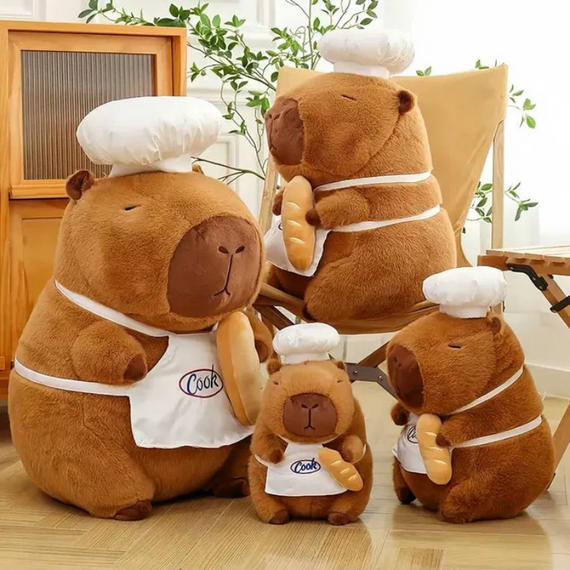 Плюшева капібара Повареня з аксесуаром, 44,5 см, антистрес і декоративна іграшка | Зображення 3
