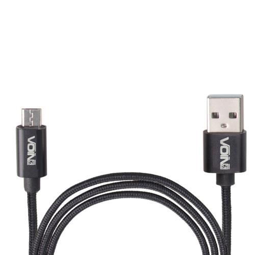 Кабель VOIN USB - Micro USB 3А, 1m, black (швидка зарядка/передача даних) | Зображення 2