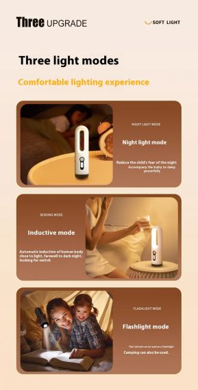 AiQUE SmartLight 2-in-1 — портативний світлодіодний нічник з датчиком руху та ручним режимом | Зображення 2