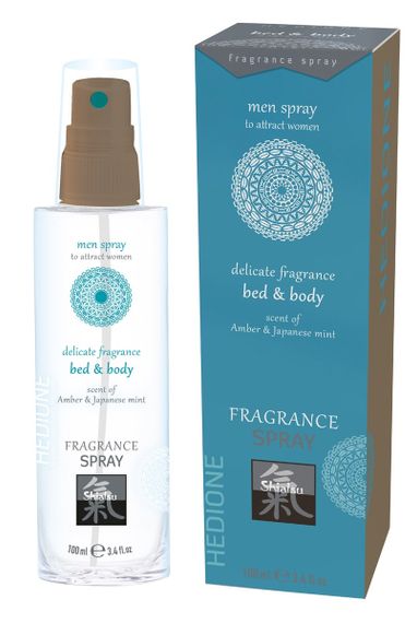 Спрей для тела и постели с феромонами и афродизиаками Shiatsu Fragrance Янтарь и японская мята,100мл Sex Aura