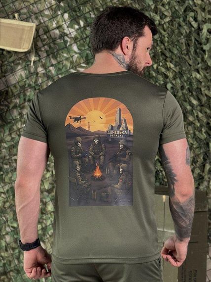 Тактична потоотвідна футболка Донецька область oliva ДЛ7397