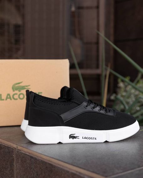 Кросівки літні Lacoste сітка колір: чорний - білий | Зображення 3