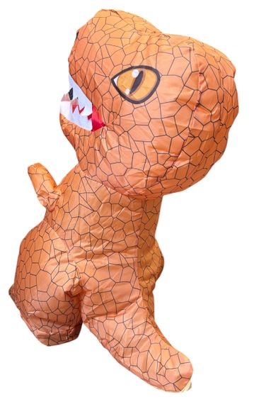 Динозавр на радіокеруванні T-Rex 60 см великий надувний від акумулятора з пультом дк коричневий музика рух | Зображення 3