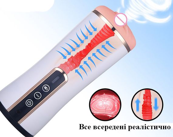 Чоловічий мастурбатор з вібрацією та звуком (червоний, USB) | Зображення 9