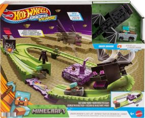 Трек Hot Wheels RacerVerse Minecraft со Стивом в алмазной броне и Драконом Края