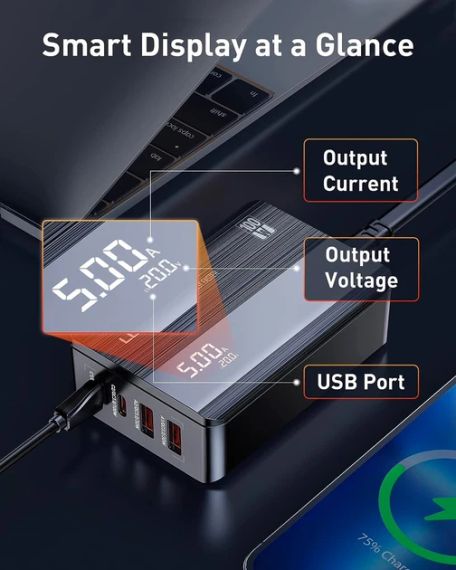 Швидкий зарядний пристрій USB C LDNIO 100 Вт GaN USB C | Зображення 3