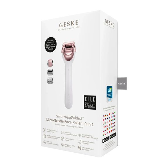 Електронний ролер для обличчя з мікроголками GESKE MicroNeedle Face Roller 9в1 gray, Бронзовий | Зображення 7