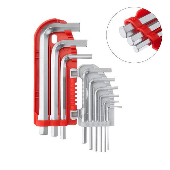Набір ключів Г-подібних шестигранних 9 од., 1.5-10 мм, S2, PROF INTERTOOL HT-1801 | Зображення 1