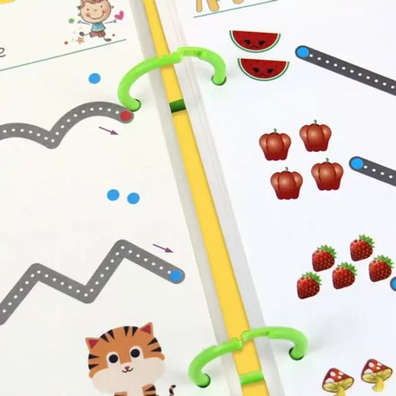 Розвиваюча книга Монтесорі Busy Book пиши-прай Stroke Line dot to dot  30 аркушів (60 завдань), від 2 років | Зображення 4