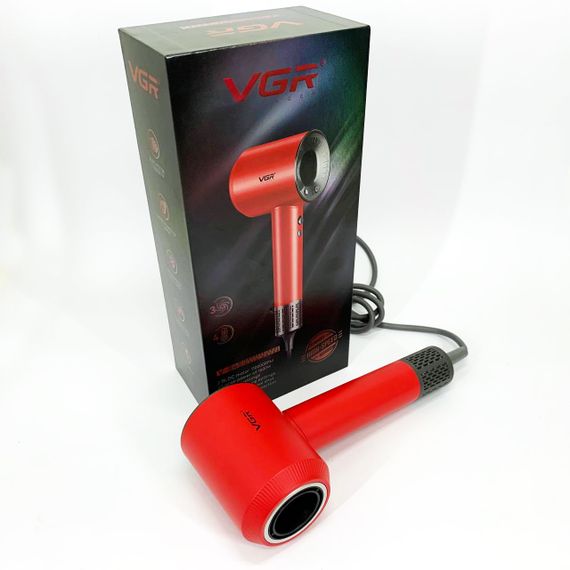 Фен професійний VGR V-445 RED, 3 рівні обдування, 4 рівні температури, 1600 Вт | Зображення 9
