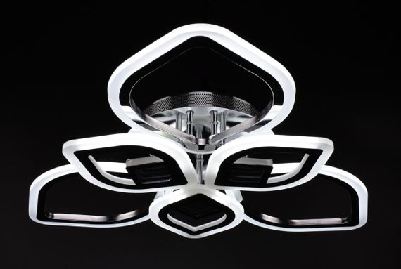 Люстра світлодіодна стельова LED світильник для квартири на стелю лед з пультом 26095 Хром 10х60х60 см. | Зображення 2