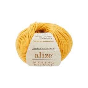Пряжа для плетення Alize merino royal шафран 2 алізе меріно роял 100% вовна